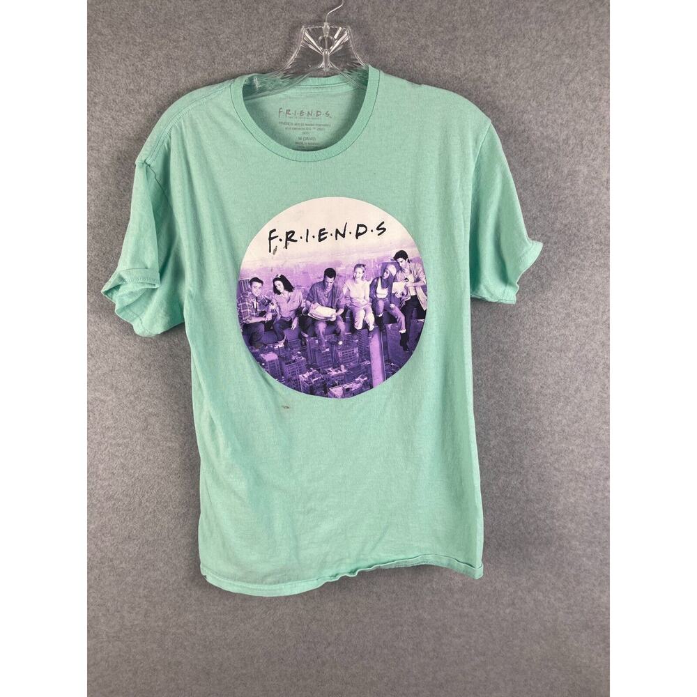 Friends TV Show T Shirt Women's Size M Mint Green 90's Graphic Tee